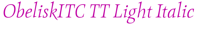 ObeliskITC TT Light Italic